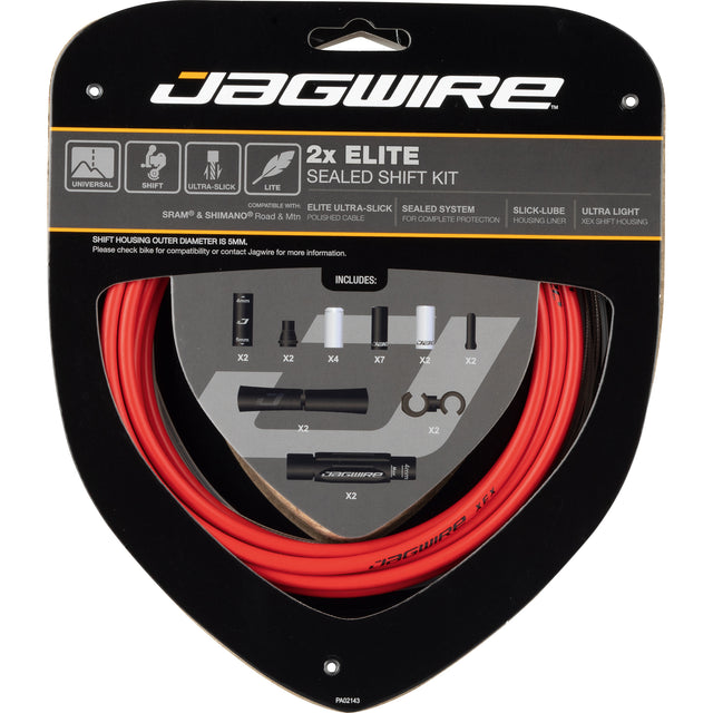Schaltzugset Road & Mountain Elite Sealed 2x - rot