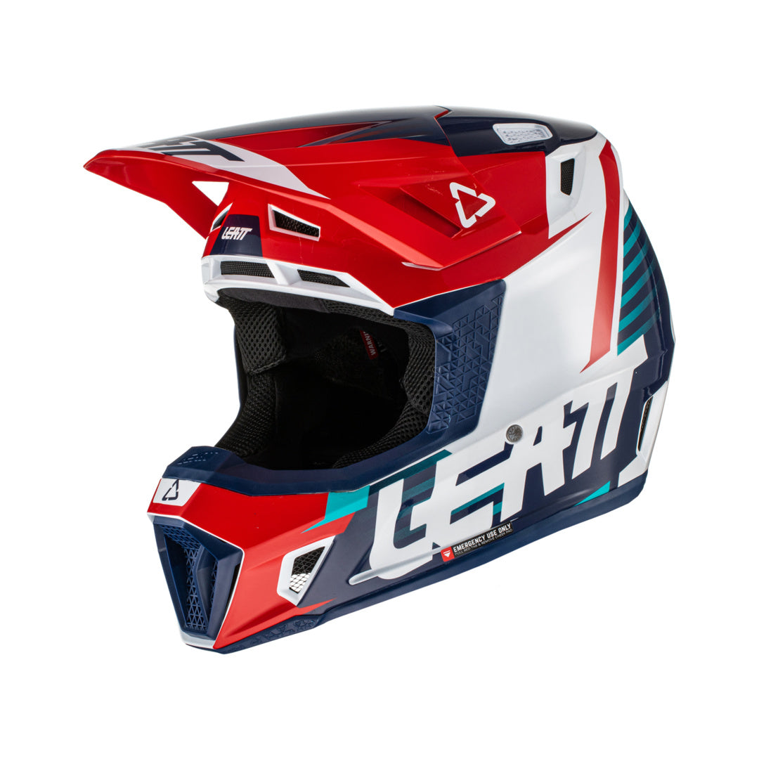 Helm inkl. Brille 8.5 V22 Graphic rot-blau-weiss