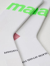 Training Sock - White / Fluoro Green