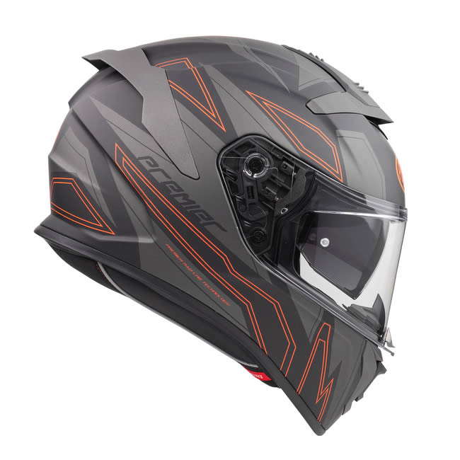 Integralhelm Devil EL 93 BM - grau-schwarz-rot v2