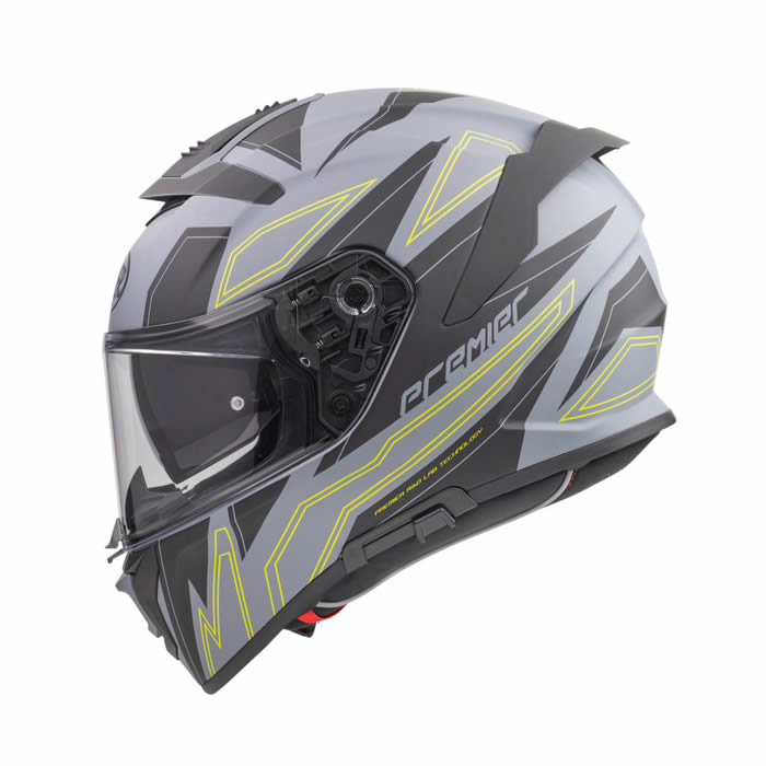 Integralhelm Devil EL Y Grey BM - grau-schwarz-gelb