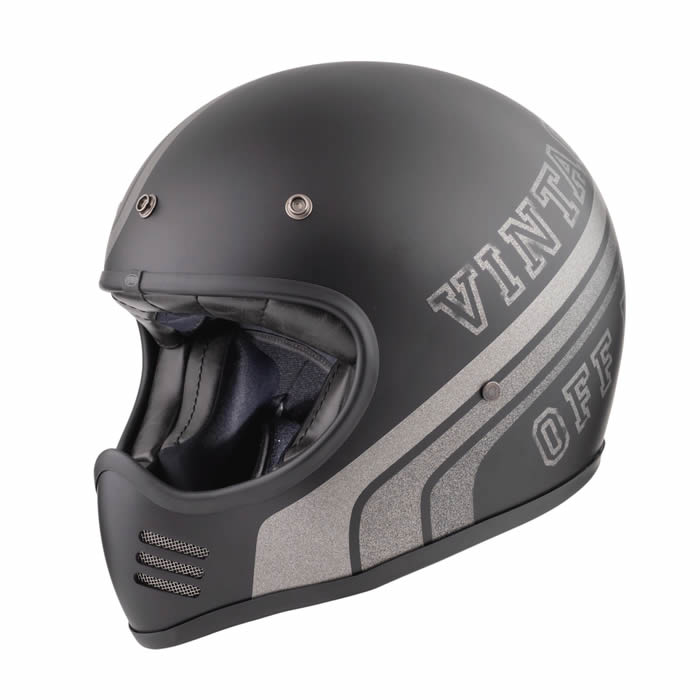 Integralhelm Vintage MX BTR 9BM - grau matt