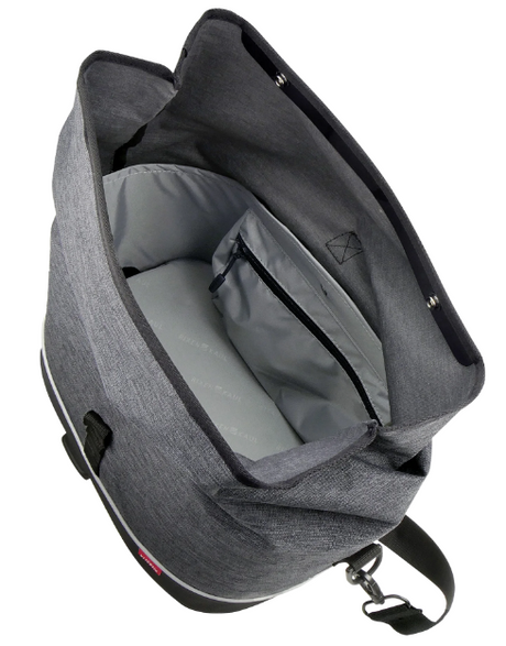 KLICKfix Gepäckträgertasche Rackpack City 8L, UniKlip 2 - grau
