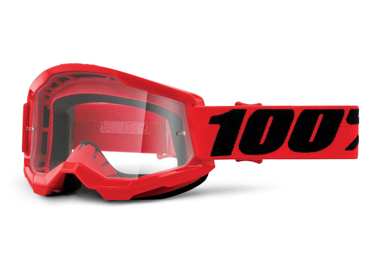 Strata 2 Goggle - Clear Lens - red