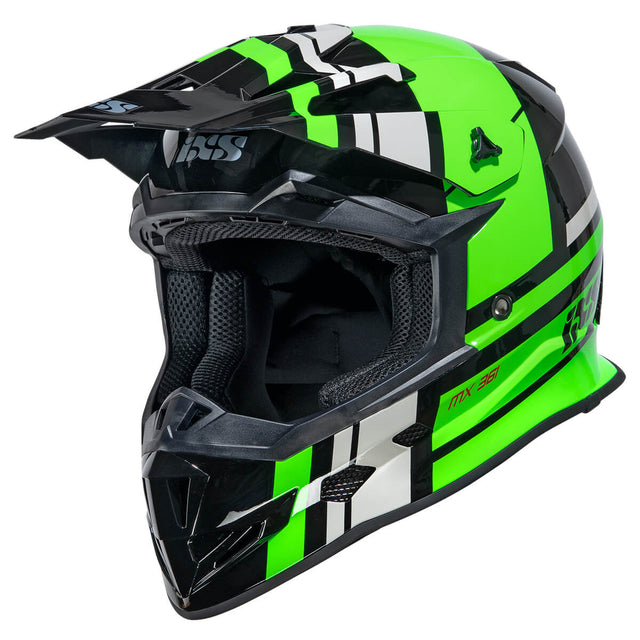 Motocrosshelm iXS361 2.3 schwarz-grün-grau