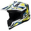 Casque de motocross iXS363 2.0 blanc mat-bleu-jaune néon