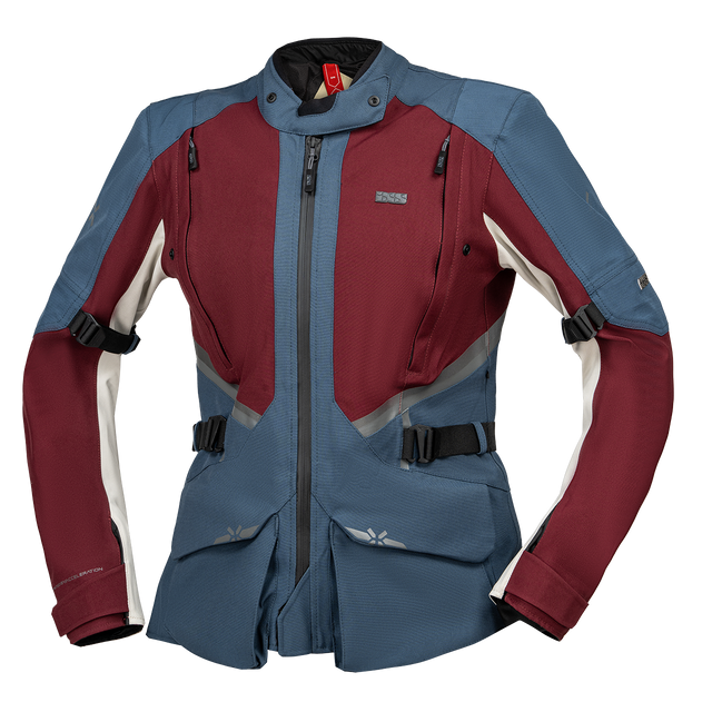 Damen Tourster-STX 1.0 Laminatjacke - weinrot-blau-cool grey iXS