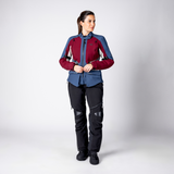 Damen Tourster-STX 1.0 Laminatjacke - weinrot-blau-cool grey iXS