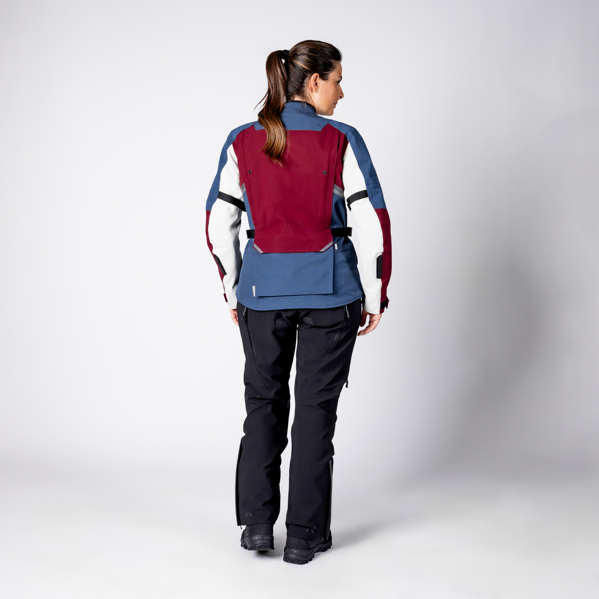 Damen Tourster-STX 1.0 Laminatjacke - weinrot-blau-cool grey iXS