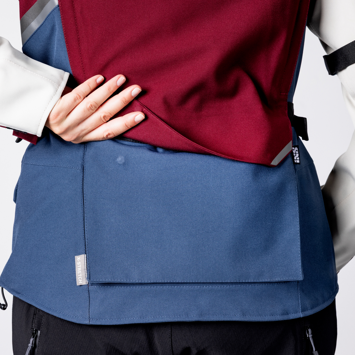 Damen Tourster-STX 1.0 Laminatjacke - weinrot-blau-cool grey iXS