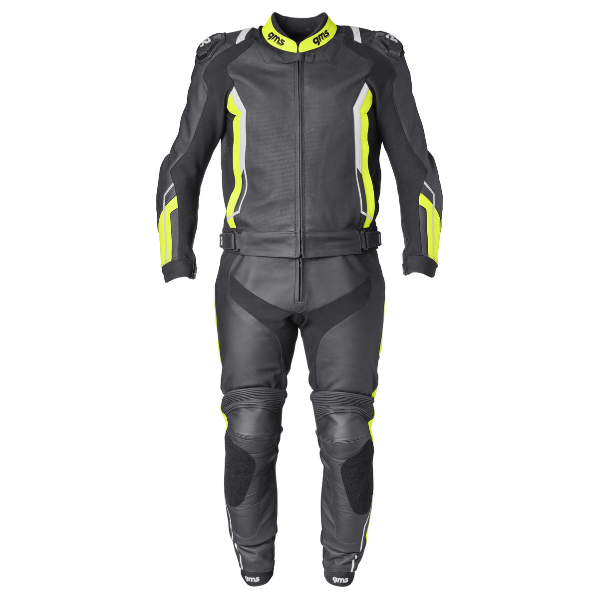 Lederkombi GR-1 2PC schwarz-gelb-weiss