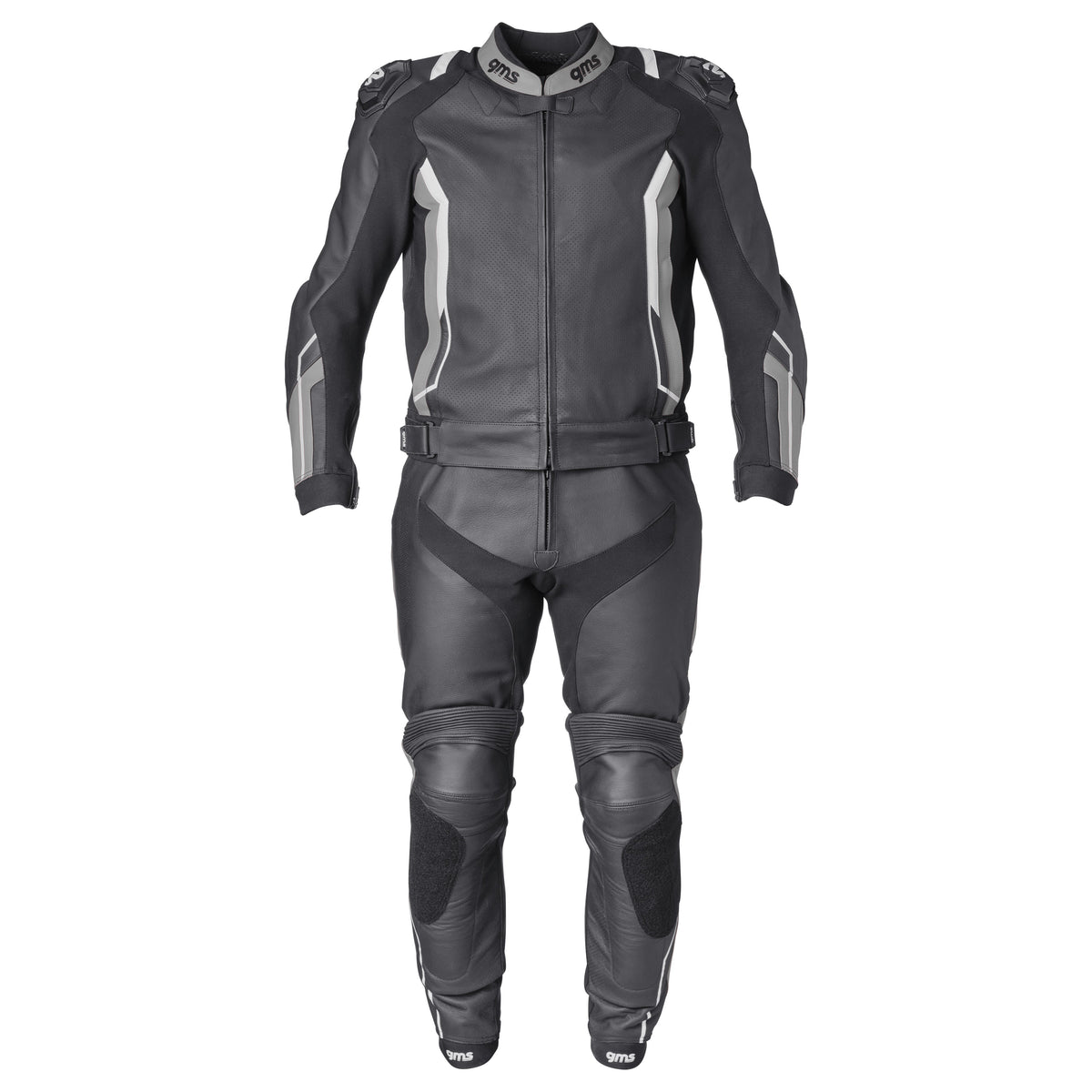 Lederkombi GR-1 2PC schwarz-grau-weiss