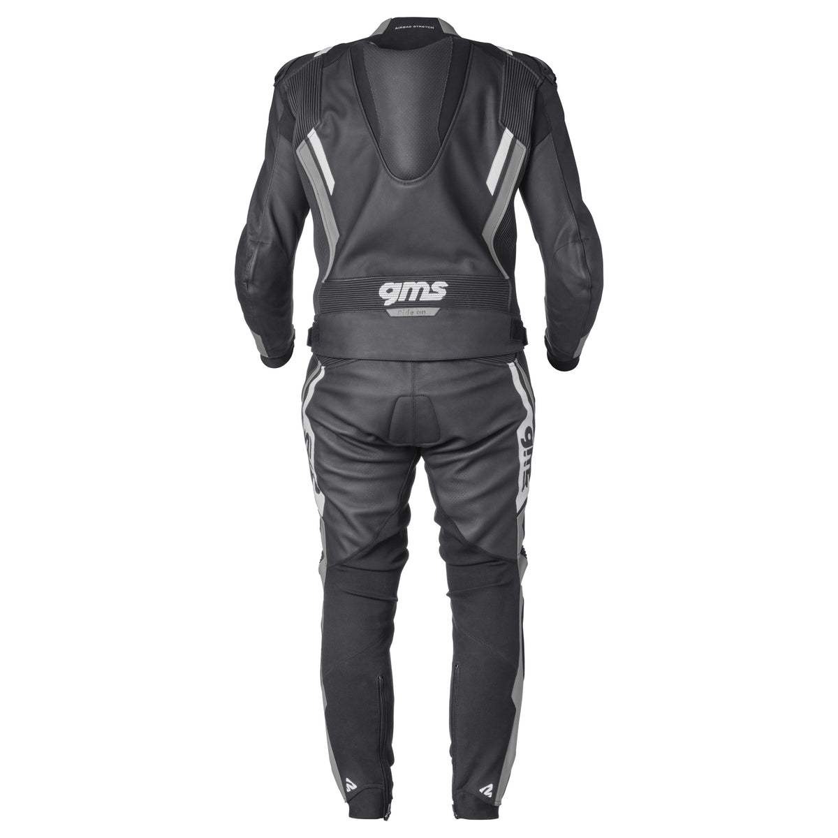 Lederkombi GR-1 2PC schwarz-grau-weiss
