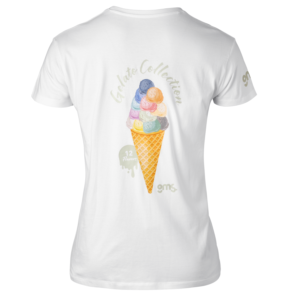 T-Shirt Damen Gelato Collection weiss-pistaccio