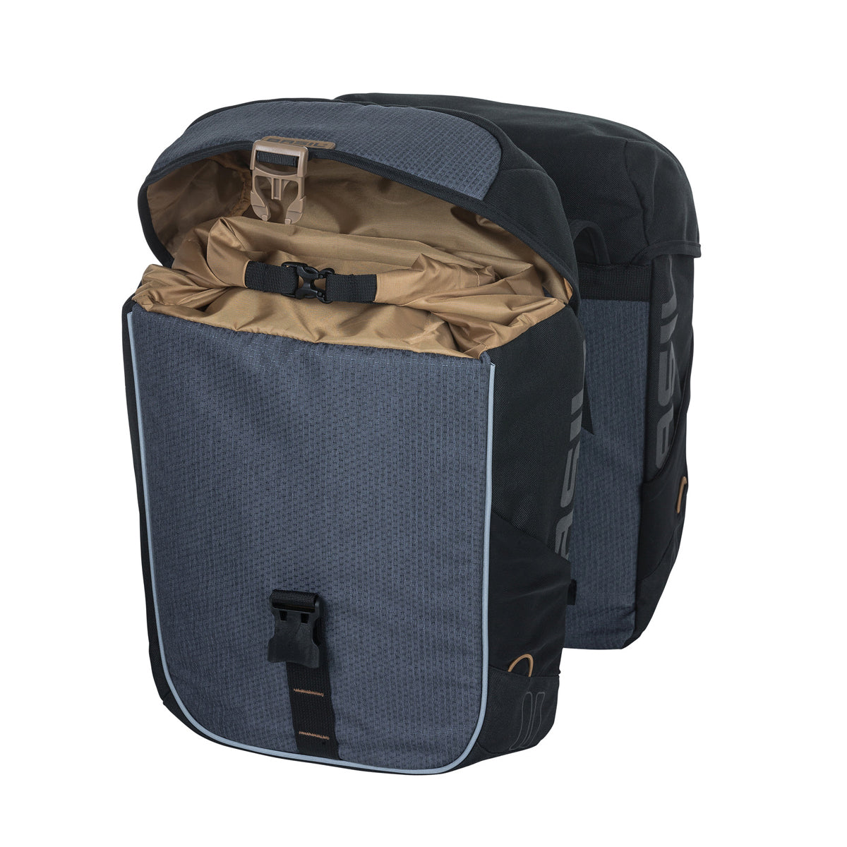 Double sacoche Miles noir/gris - 34 litres