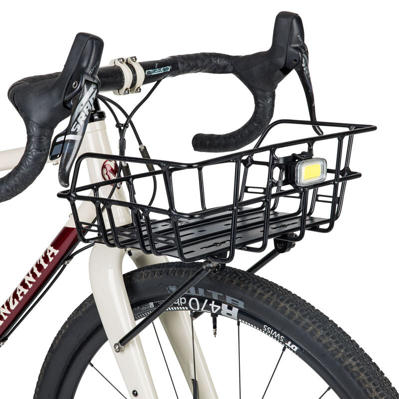 Grid Front Basket Rack - black