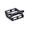 Black ONE platform pedals - pins light blue 