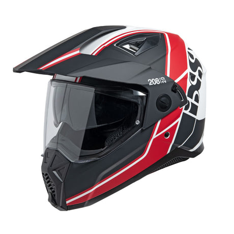 208 2.0 Motorradhelm - matt schwarz-rot