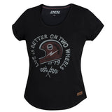 Damen T-Shirt On Two Wheels - schwarz-rot