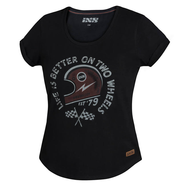 Damen T-Shirt On Two Wheels - schwarz-rot