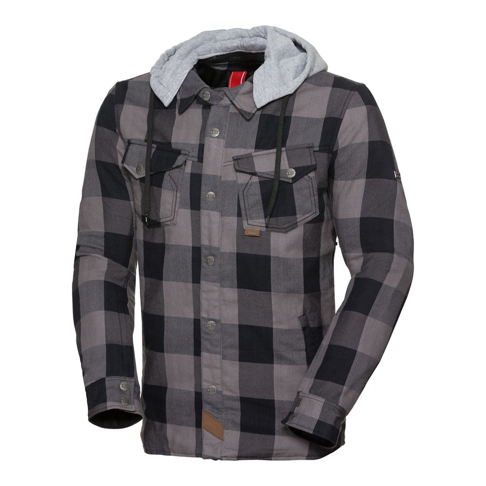 Jacke Classic Moto-Flanell - schwarz-anthrazit