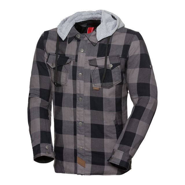 Jacke Classic Moto-Flanell - schwarz-anthrazit