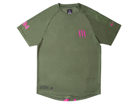 Maillot VTT manches courtes - Vert/Rose