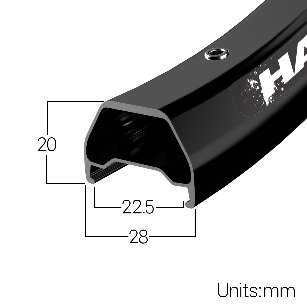 Hinterrad Chaos Dirt Jump 26'' - Supadrive MT SS - Schwarz