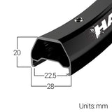 Hinterrad Chaos Dirt Jump 26'' - Supadrive MT SS - Schwarz