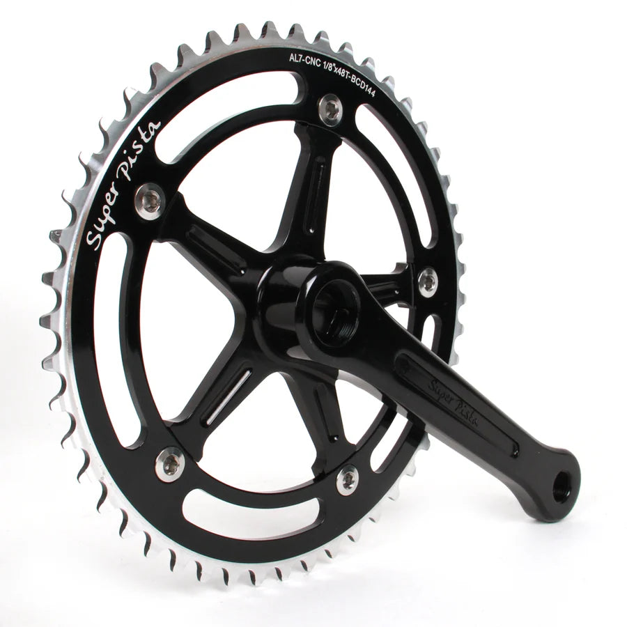 Super Pista Kurbelgarnitur 165mm - black