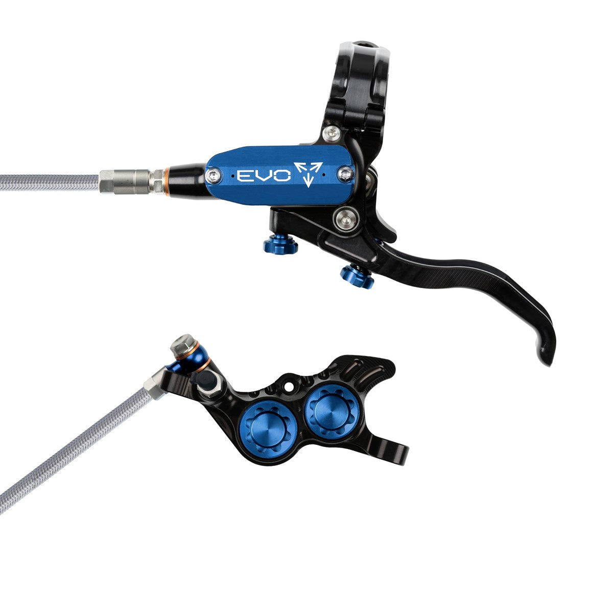 Freno de disco Tech 4 EVO GR4 con manguera de acero - negro/azul